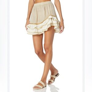 NWT Large Ramy Brook Metallic Ruffle Skirt